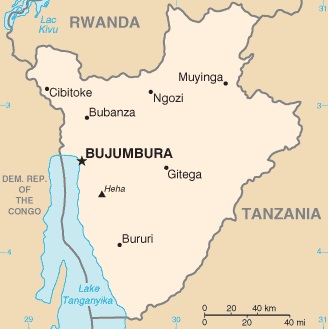 Map of Burundi